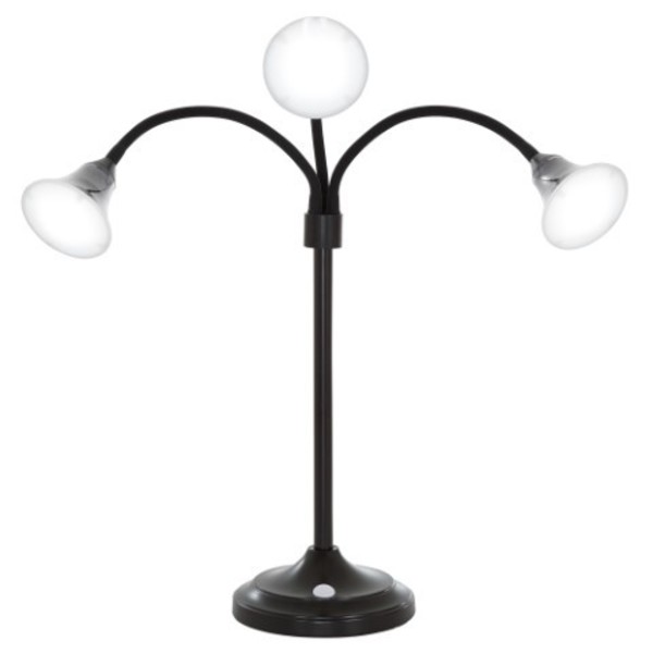 Hastings Home 3 Head Desk Lamp, LED Light with Adjustable Arms, Touch Switch and Dimmer (Black) by Hastings Home 979688IOI